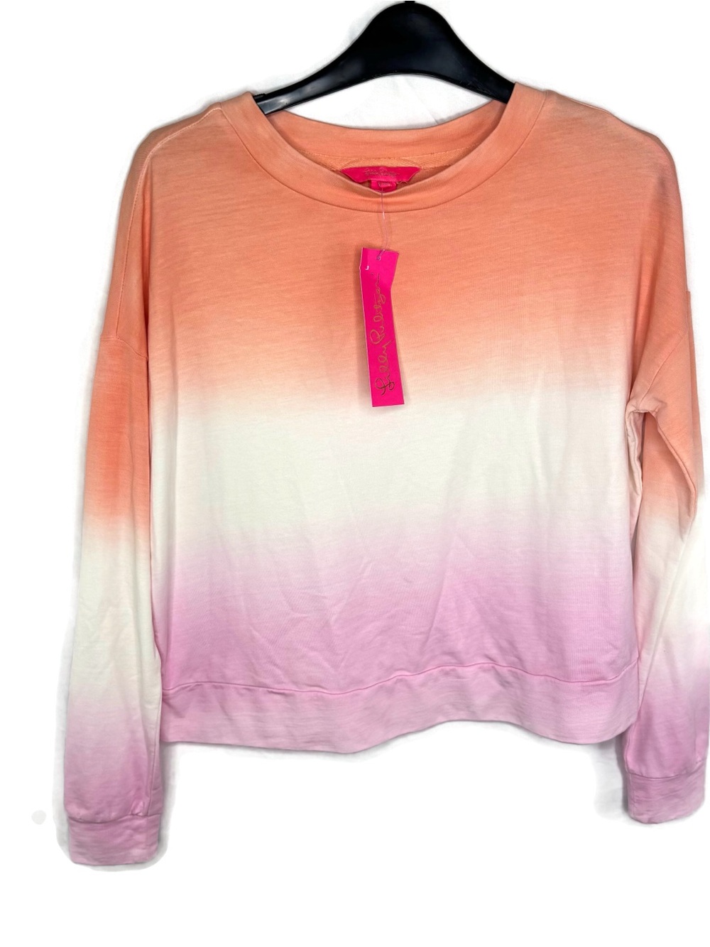 Lilly Pulitzer Sheridan Cantaloupe Dip Crewneck Sweatshirt NWT XXS oversized - Picture 2 of 8